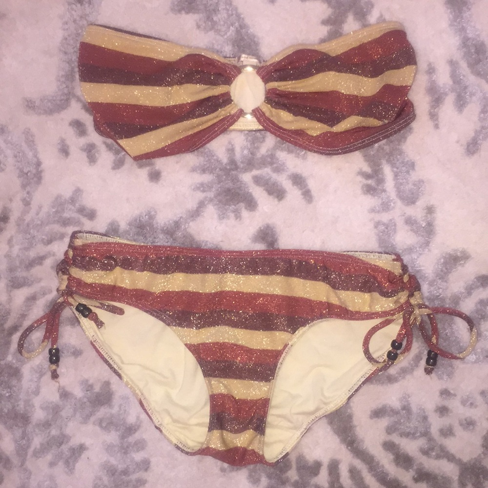 Ella Moss Retro sparkle bikini w strap Small